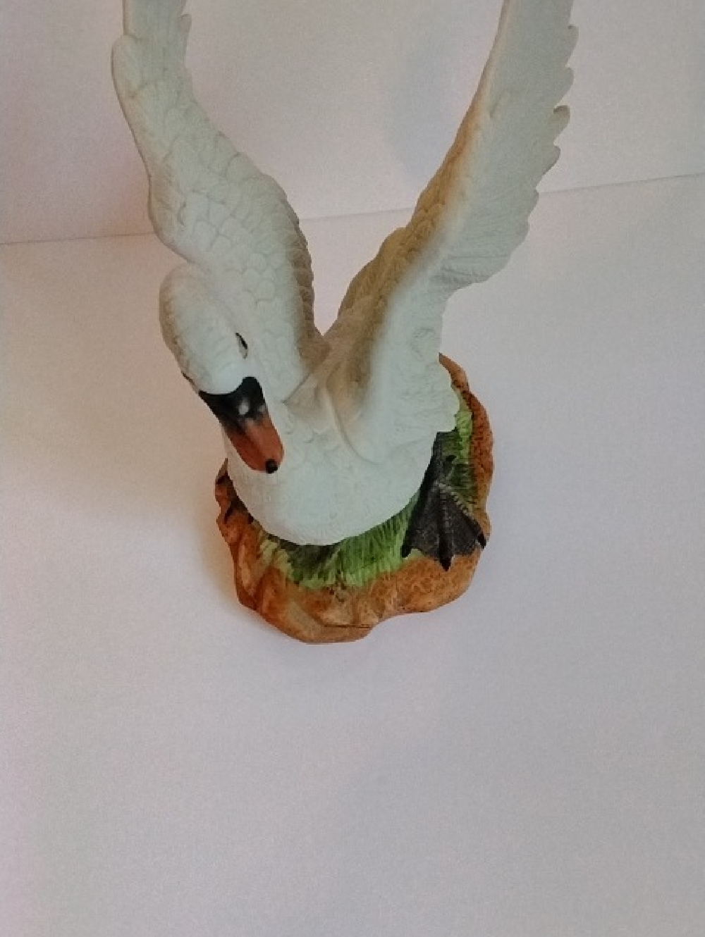 White Swan Bird Figurine Decorative Perch for Bird Areas